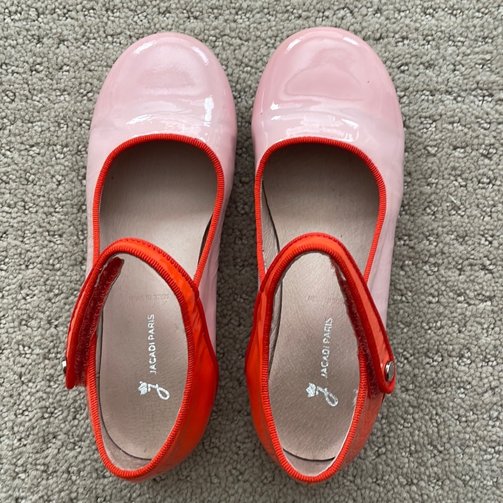 Jacadi color block patent leather Mary Jane shoe